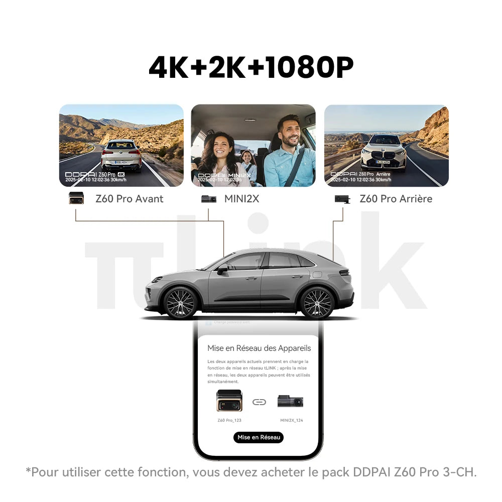 Dashcam 4K DDPAI Z60 Pro — Double Capteur Sony STARVIS 2, WiFi 5G, GPS, ADAS
