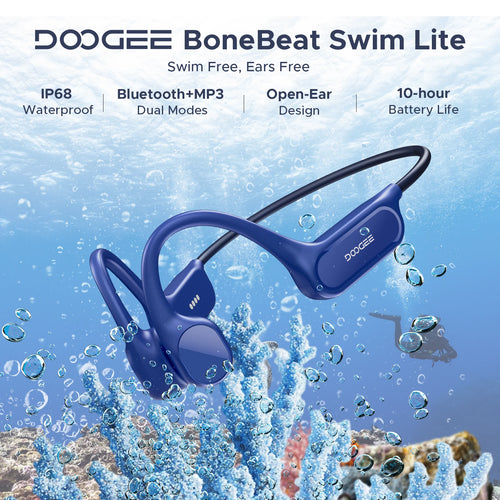 Casque à Conduction Osseuse DOOGEE BoneBeat — Bluetooth 5.4, IP68, 32 Go, Idéal Conduite & Sport