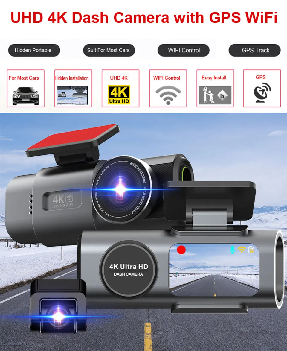 Dashcam 4K UHD B53P — Vision Nocturne, WiFi & GPS