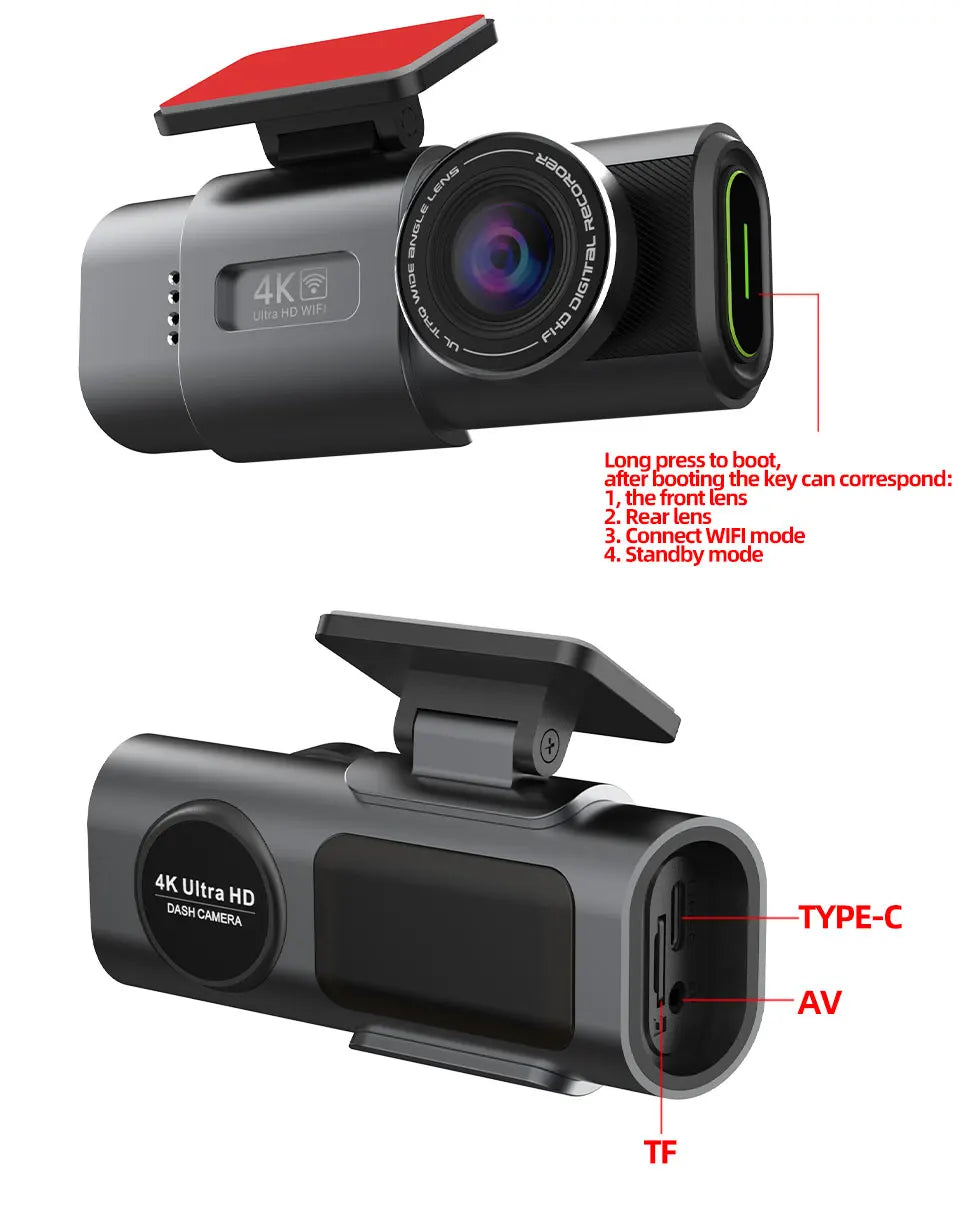 Dashcam 4K UHD B53P — Vision Nocturne, WiFi & GPS