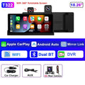 Écran DVR 4K CarPlay 10,26" — Caméra 360° Rotative, Android Auto, WiFi