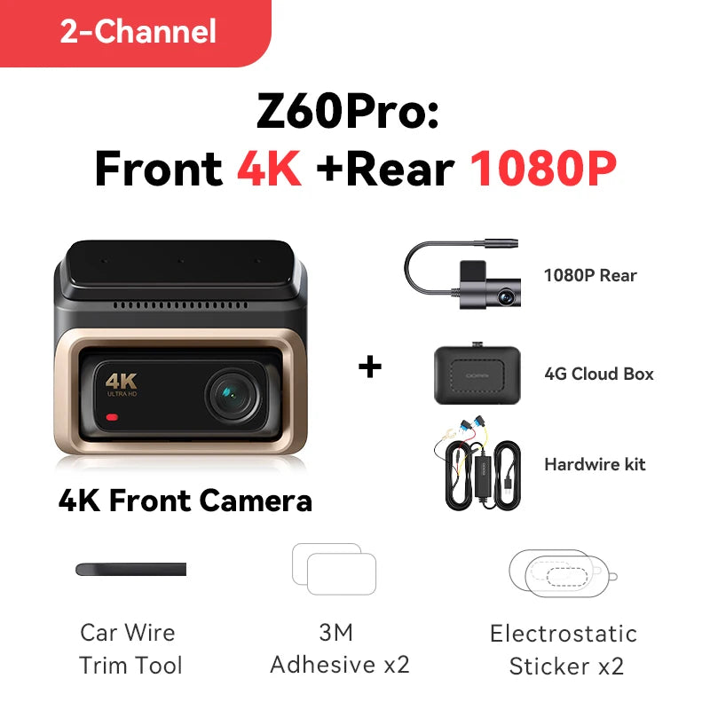 Dashcam 4K DDPAI Z60 Pro — Double Capteur Sony STARVIS 2, WiFi 5G, GPS, ADAS