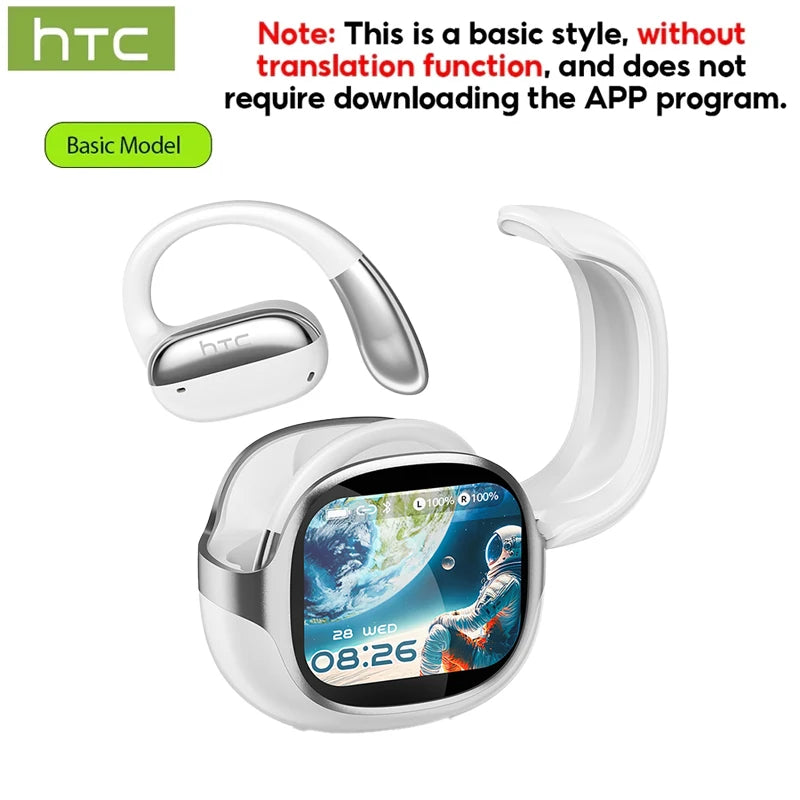 Écouteurs Sans Fil HTC NE58 — Bluetooth 6.0, Tactile LED, HiFi, Version IA Traduction Disponible