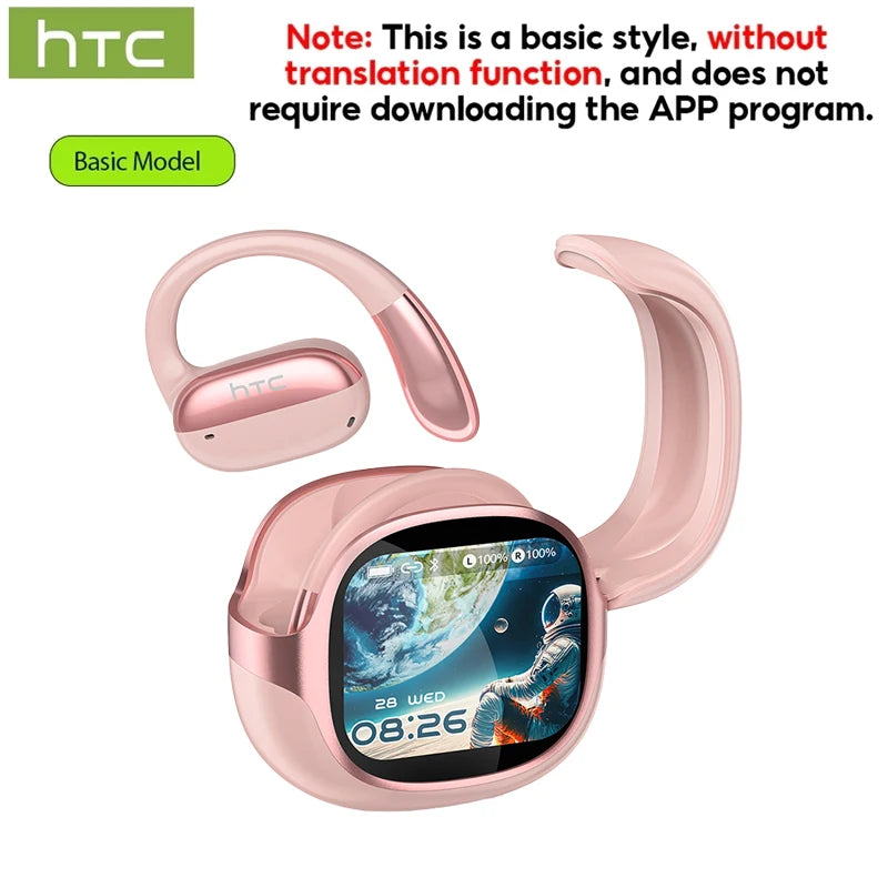 Écouteurs Sans Fil HTC NE58 — Bluetooth 6.0, Tactile LED, HiFi, Version IA Traduction Disponible