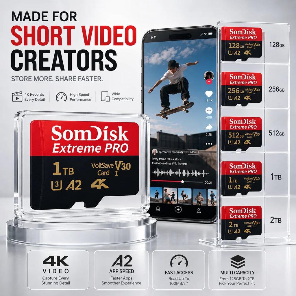 Carte Mémoire Micro SD Classe 10 — Haute Vitesse, Performance Stable
