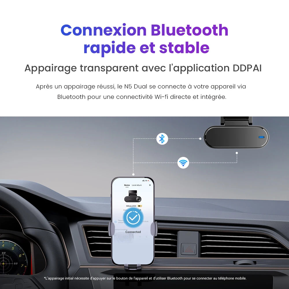Dashcam Double 4K DDPAI N5 — Avant + Arrière, NightVIS, ADAS, GPS