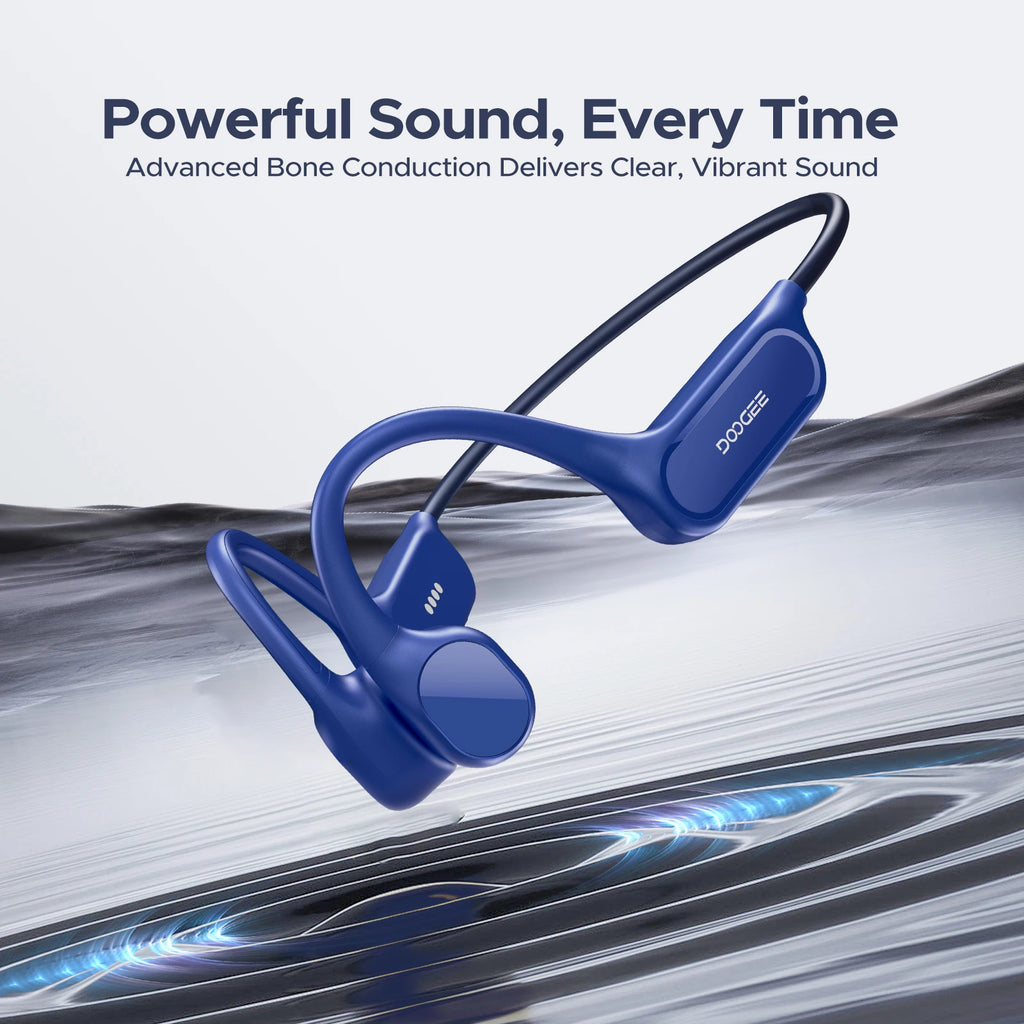 Casque à Conduction Osseuse DOOGEE BoneBeat — Bluetooth 5.4, IP68, 32 Go, Idéal Conduite & Sport