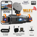 Dashcam 4 Canaux WiFi — Caméra de Bord FHD 1080P Vision Nocturne & Surveillance Parking