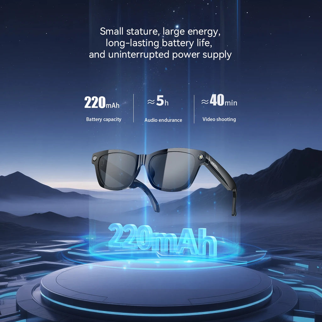 Lunettes Connectées IA Blackview BV100 — Caméra 2K, Assistant Vocal, Traduction Temps Réel, Bluetooth 5.4