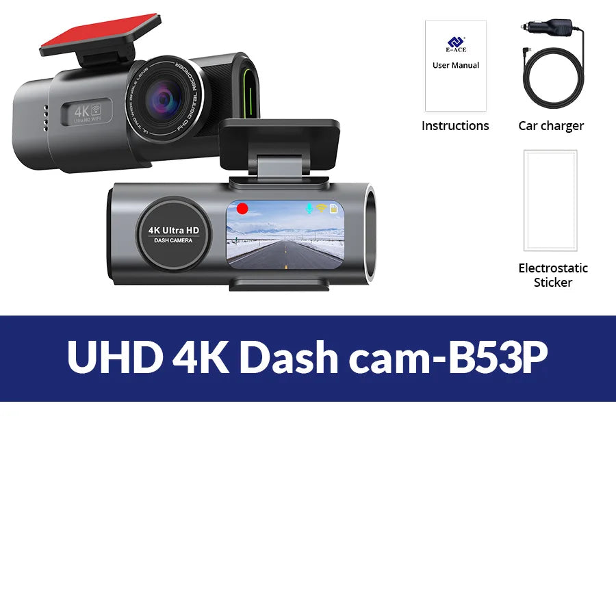 Dashcam 4K UHD B53P — Vision Nocturne, WiFi & GPS