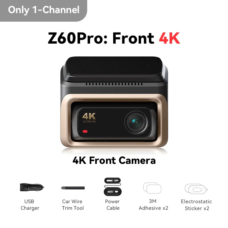 Dashcam 4K DDPAI Z60 Pro — Double Capteur Sony STARVIS 2, WiFi 5G, GPS, ADAS