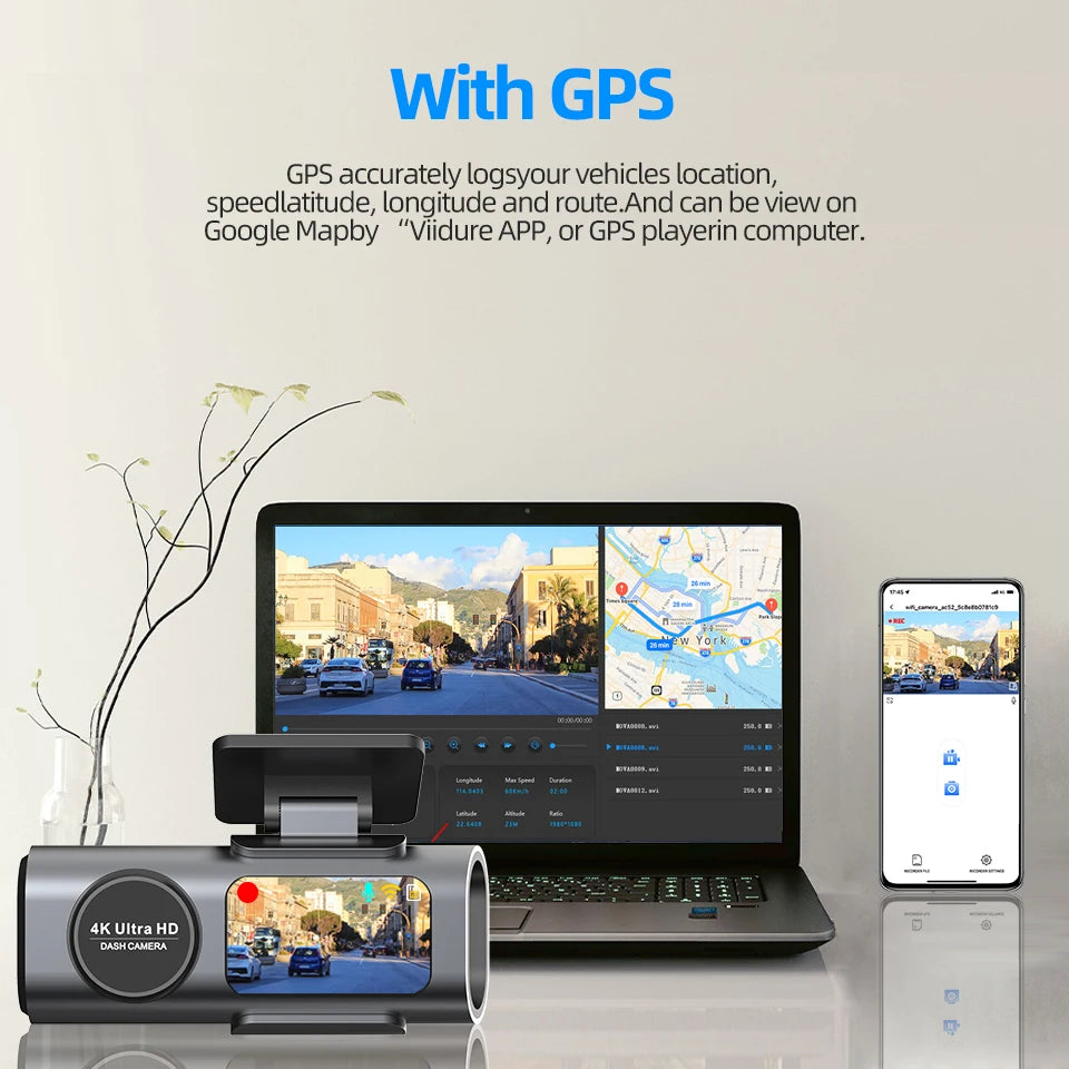 Dashcam 4K UHD B53P — Vision Nocturne, WiFi & GPS