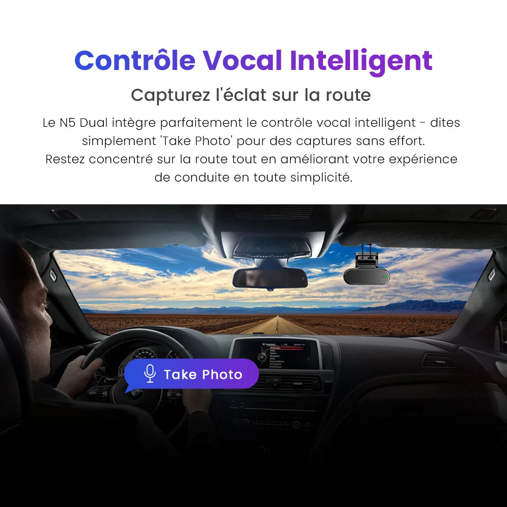 Dashcam Double 4K DDPAI N5 — Avant + Arrière, NightVIS, ADAS, GPS