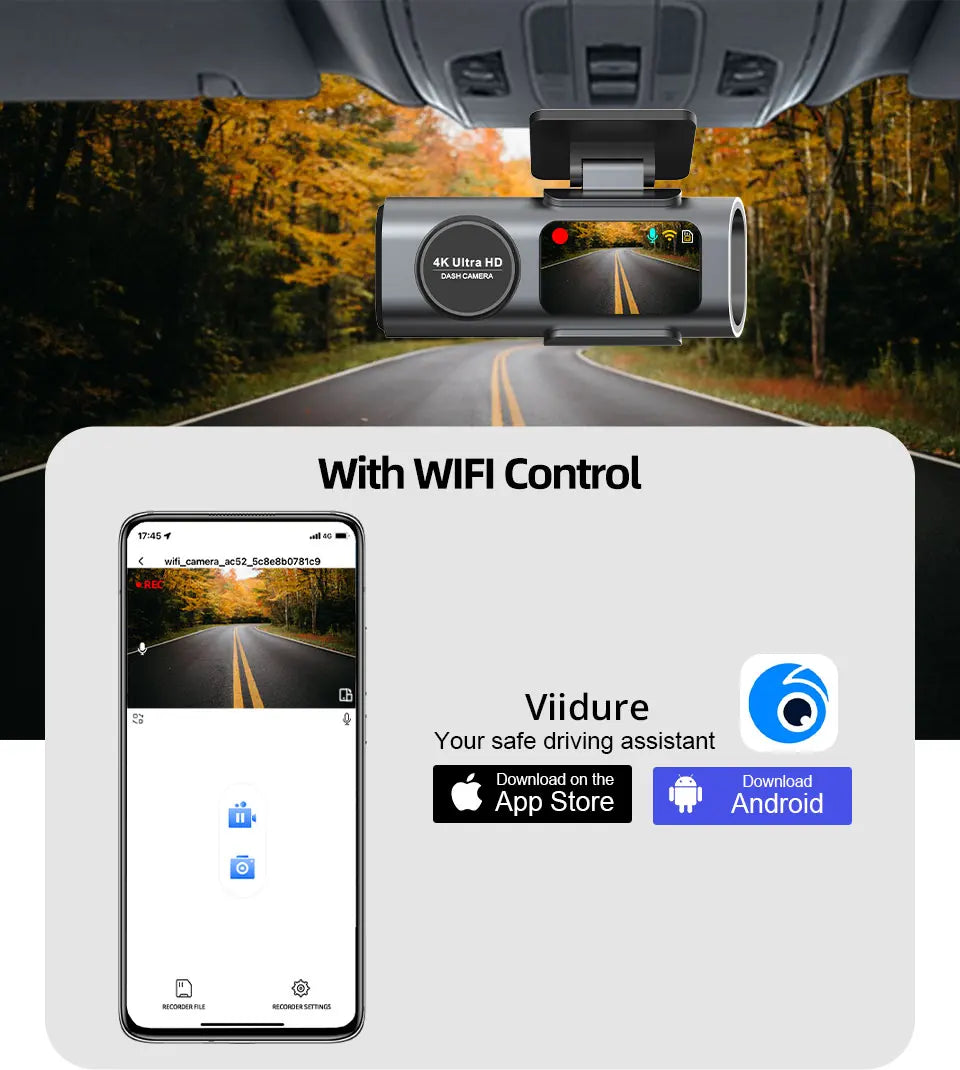 Dashcam 4K UHD B53P — Vision Nocturne, WiFi & GPS