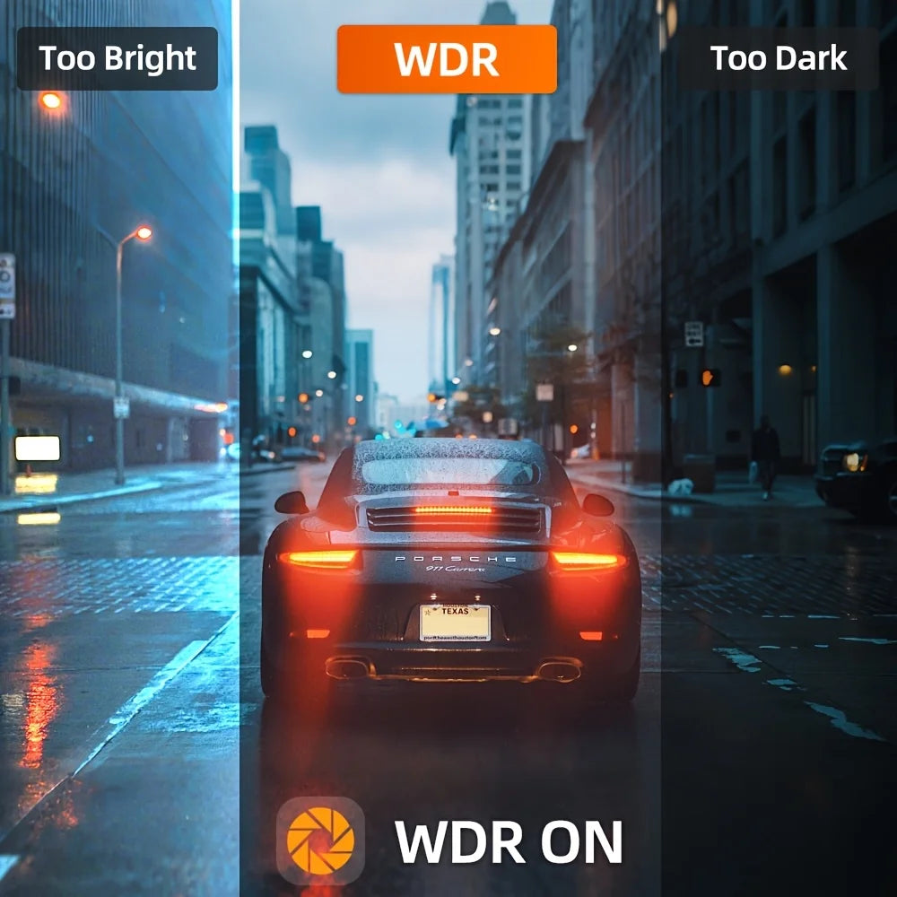 Dashcam 4 Canaux WiFi — Caméra de Bord FHD 1080P Vision Nocturne & Surveillance Parking