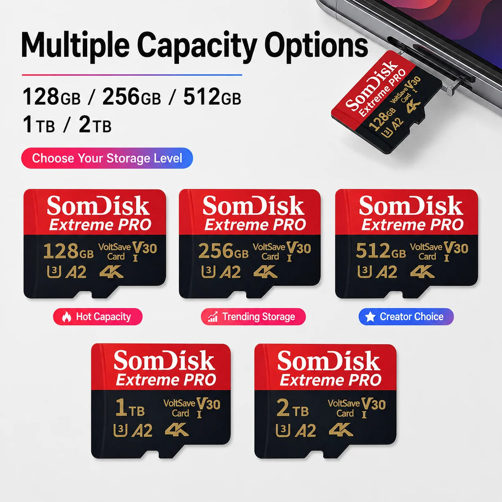 Carte Mémoire Micro SD Classe 10 — Haute Vitesse, Performance Stable