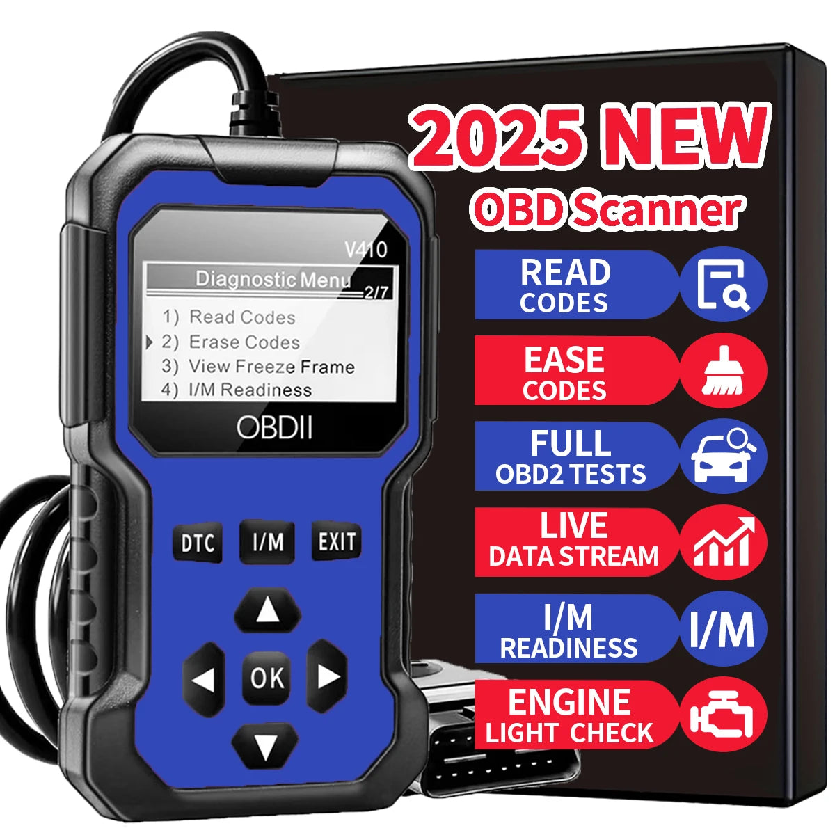 Scanner OBD2 Professionnel — Lecteur de Codes Défauts Moteur Universel